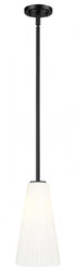 Z-Lite Farrell 1 Light Pendant in Brushed Nickel Finish Model: 3043P7-ROD-BN