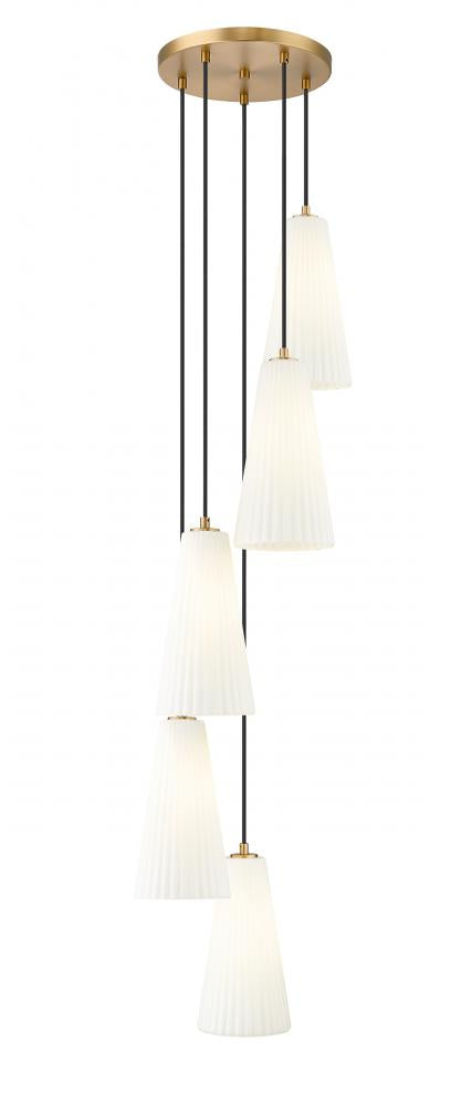 Z-Lite Farrell 5 Light Chandelier in Brushed Nickel Finish Model: 3043P7-5R-BN