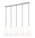 Z-Lite Farrell 5 Light Linear Chandelier in Brushed Nickel Finish Model: 3043P7-5L-BN