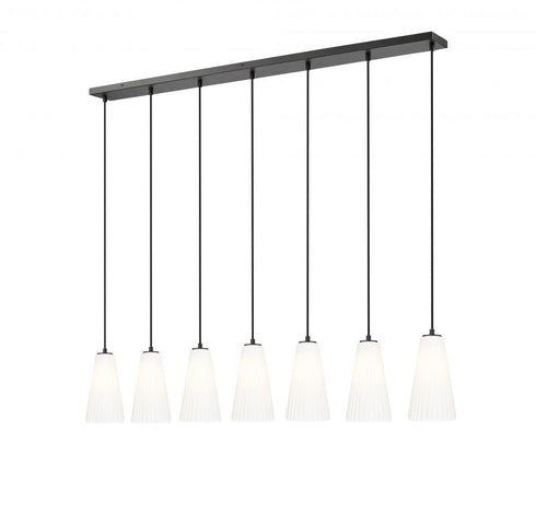 Z-Lite Farrell 7 Light Linear Chandelier in Brushed Nickel Finish Model: 3043P6-7L-BN