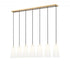 Z-Lite Farrell 7 Light Linear Chandelier in Brushed Nickel Finish Model: 3043P7-7L-BN