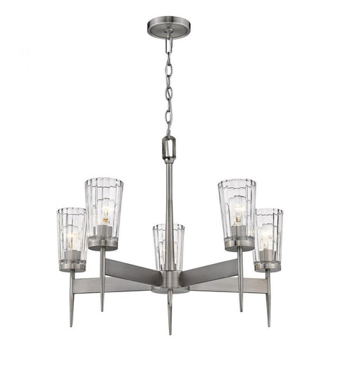 Z-Lite Flair 5 Light Chandelier in Antique Nickel Finish Model: 1932-5AN