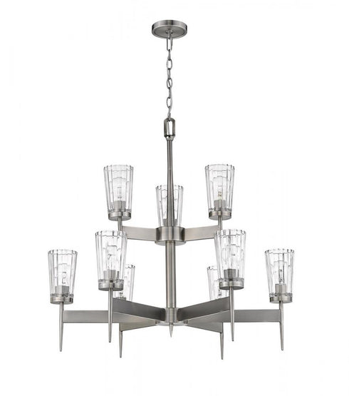 Z-Lite Flair 9 Light Chandelier in Antique Nickel Finish Model: 1932-9AN