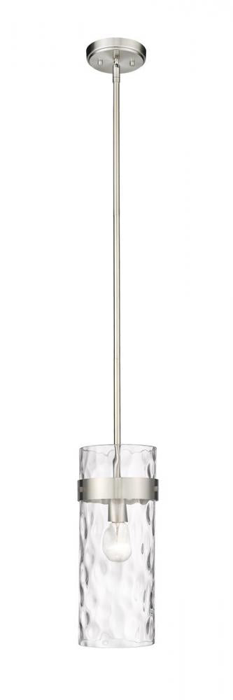 Z-Lite Fontaine 1 Light Pendant in Brushed Nickel Finish Model: 3035P6-BN