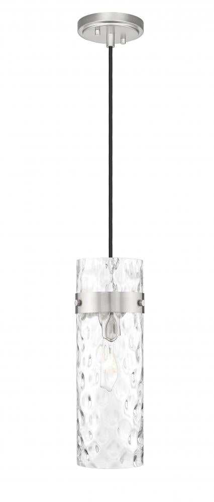 Z-Lite Fontaine 1 Light Pendant in Brushed Nickel Finish Model: 7002P5-BN