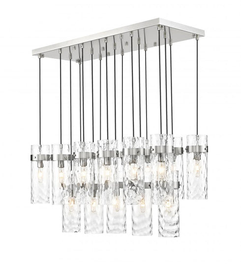 Z-Lite Fontaine 17 Light Linear Chandelier in Brushed Nickel Finish Model: 7002P5-17L-BN