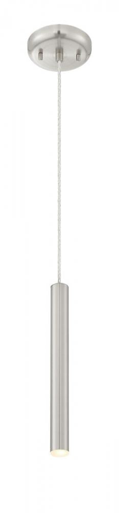Z-Lite Forest 1 Light Pendant in Brushed Nickel Finish Model: 917MP12-BN-LED