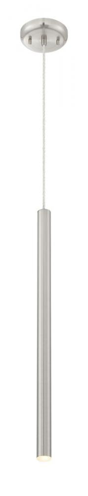 Z-Lite Forest 1 Light Pendant in Brushed Nickel Finish Model: 917MP24-BN-LED