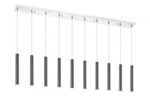 Z-Lite Forest 10 Light Linear Chandelier in Chrome Finish Model: 917MP12-BN-LED-10LCH