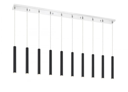 Z-Lite Forest 10 Light Linear Chandelier in Chrome Finish Model: 917MP12-BN-LED-10LCH