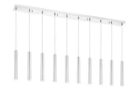 Z-Lite Forest 10 Light Linear Chandelier in Chrome Finish Model: 917MP12-BN-LED-10LCH