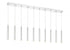 Z-Lite Forest 10 Light Linear Chandelier in Chrome Finish Model: 917MP12-BN-LED-10LCH