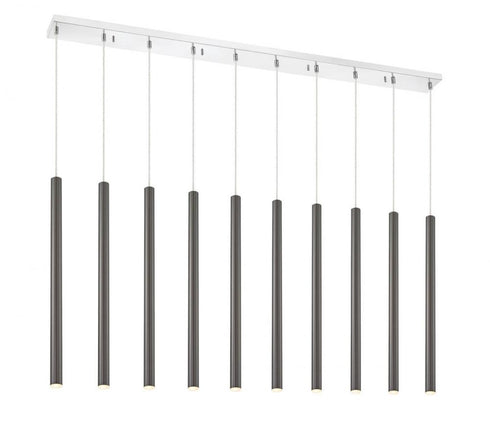 Z-Lite Forest 10 Light Linear Chandelier in Chrome Finish Model: 917MP24-BN-LED-10LCH