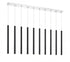 Z-Lite Forest 10 Light Linear Chandelier in Chrome Finish Model: 917MP24-BN-LED-10LCH