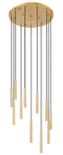 Z-Lite Forest 11 Light Chandelier in Brushed Nickel Finish Model: 919MP12-11R-BN-LED