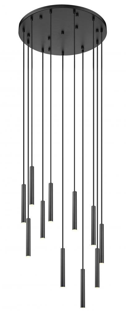 Z-Lite Forest 11 Light Chandelier in Brushed Nickel Finish Model: 919MP12-11R-BN-LED