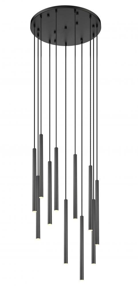 Z-Lite Forest 11 Light Chandelier in Brushed Nickel Finish Model: 919MP24-11R-BN-LED