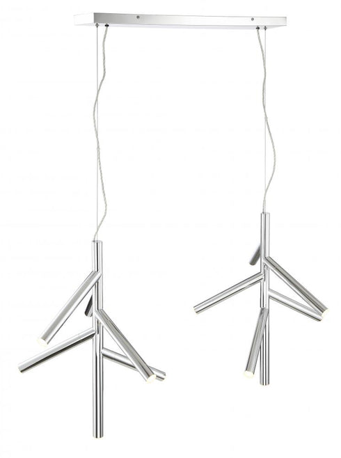Z-Lite Forest 12 Light Linear Chandelier in Chrome Finish Model: 917-6CH-LED-2LCH