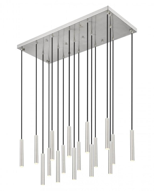 Z-Lite Forest 17 Light Linear Chandelier in Brushed Nickel Finish Model: 919MP12-17L-BN-LED