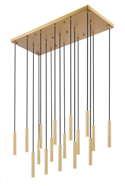 Z-Lite Forest 17 Light Linear Chandelier in Brushed Nickel Finish Model: 919MP12-17L-BN-LED
