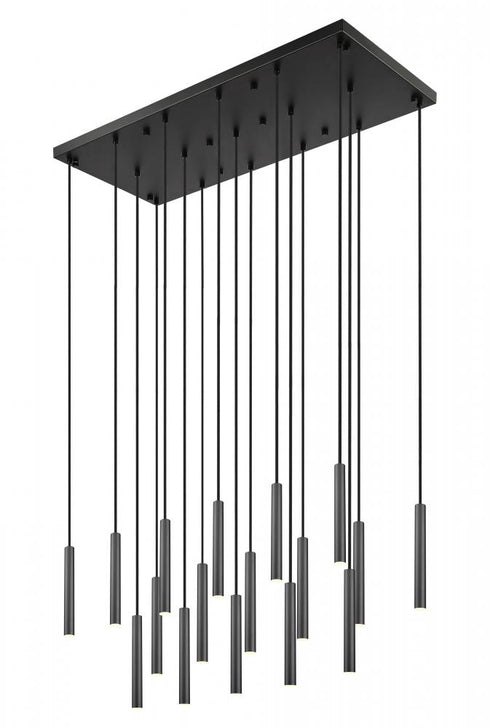 Z-Lite Forest 17 Light Linear Chandelier in Brushed Nickel Finish Model: 919MP12-17L-BN-LED