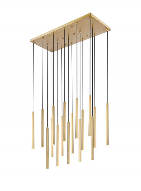 Z-Lite Forest 17 Light Linear Chandelier in Brushed Nickel Finish Model: 919MP24-17L-BN-LED
