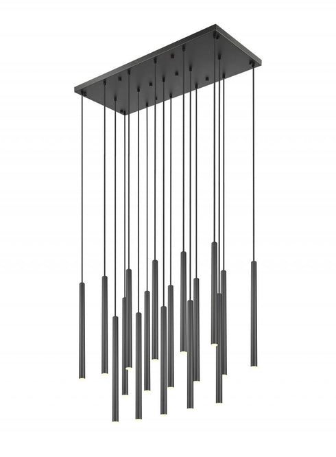 Z-Lite Forest 17 Light Linear Chandelier in Brushed Nickel Finish Model: 919MP24-17L-BN-LED