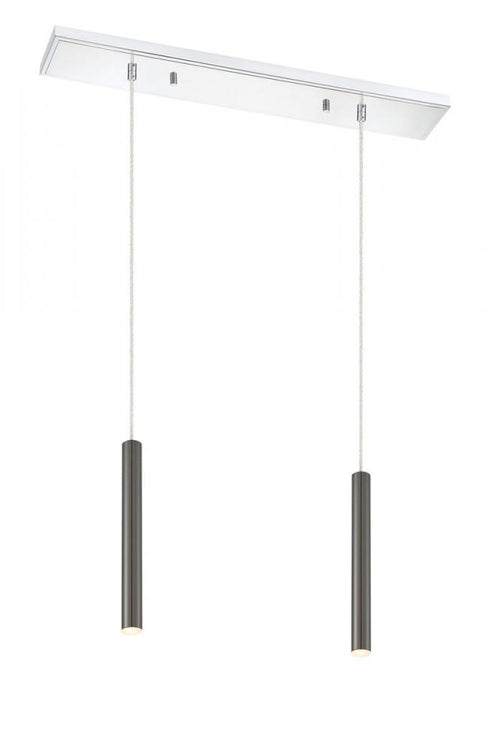 Z-Lite Forest 2 Light Linear Chandelier in Brushed Nickel Finish Model: 917MP12-BN-LED-2LBN
