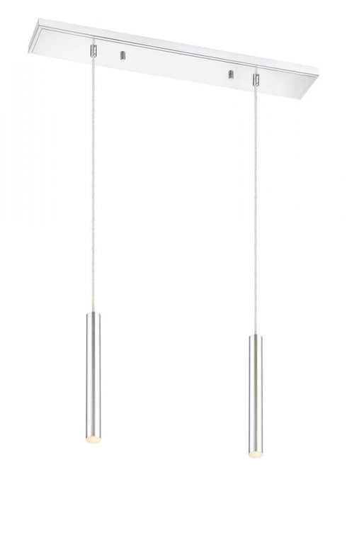 Z-Lite Forest 2 Light Linear Chandelier in Brushed Nickel Finish Model: 917MP12-BN-LED-2LBN