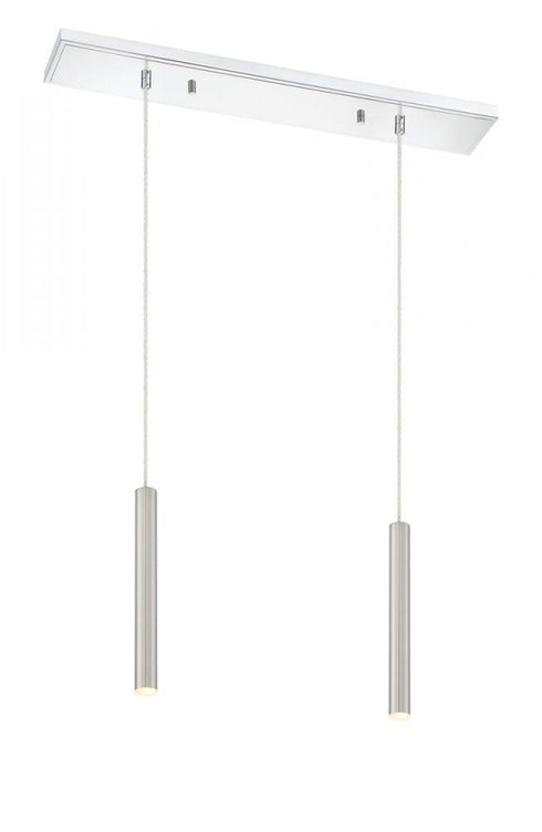 Z-Lite Forest 2 Light Linear Chandelier in Brushed Nickel Finish Model: 917MP12-BN-LED-2LBN