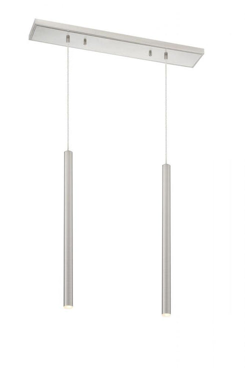 Z-Lite Forest 2 Light Linear Chandelier in Brushed Nickel Finish Model: 917MP24-BN-LED-2LBN