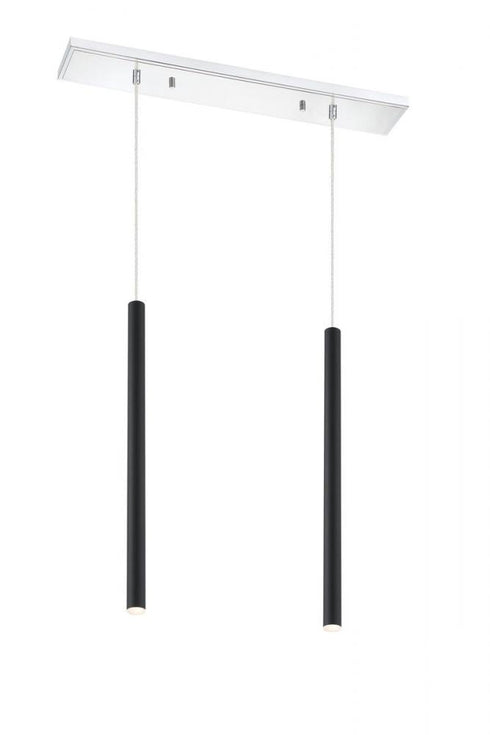 Z-Lite Forest 2 Light Linear Chandelier in Brushed Nickel Finish Model: 917MP24-BN-LED-2LBN