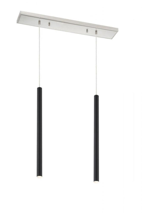 Z-Lite Forest 2 Light Linear Chandelier in Brushed Nickel Finish Model: 917MP24-BN-LED-2LBN