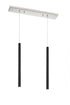 Z-Lite Forest 2 Light Linear Chandelier in Brushed Nickel Finish Model: 917MP24-BN-LED-2LBN