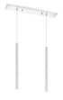 Z-Lite Forest 2 Light Linear Chandelier in Brushed Nickel Finish Model: 917MP24-BN-LED-2LBN