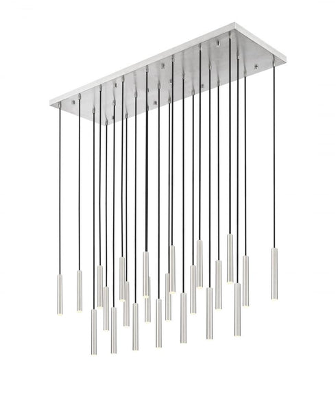 Z-Lite Forest 23 Light Linear Chandelier in Brushed Nickel Finish Model: 919MP12-23L-BN-LED