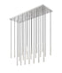 Z-Lite Forest 23 Light Linear Chandelier in Brushed Nickel Finish Model: 919MP12-23L-BN-LED