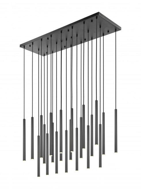 Z-Lite Forest 23 Light Linear Chandelier in Brushed Nickel Finish Model: 919MP24-23L-BN-LED