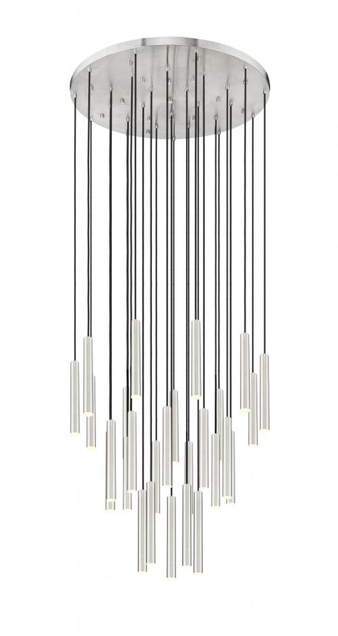 Z-Lite Forest 27 Light Chandelier in Brushed Nickel Finish Model: 919MP12-27R-BN-LED