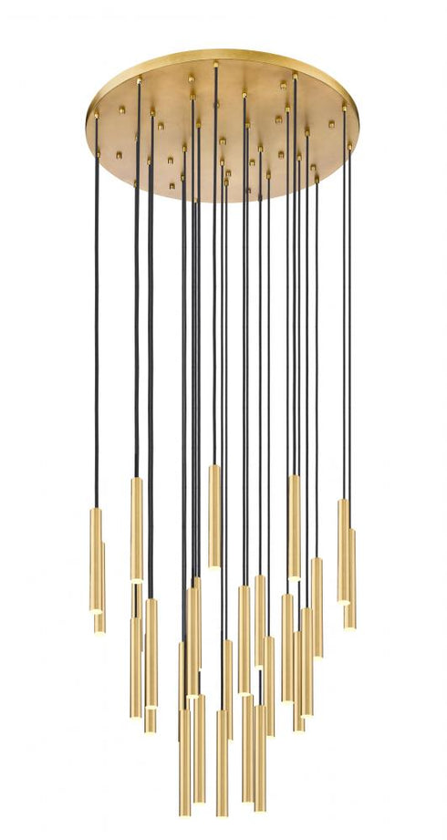 Z-Lite Forest 27 Light Chandelier in Brushed Nickel Finish Model: 919MP12-27R-BN-LED