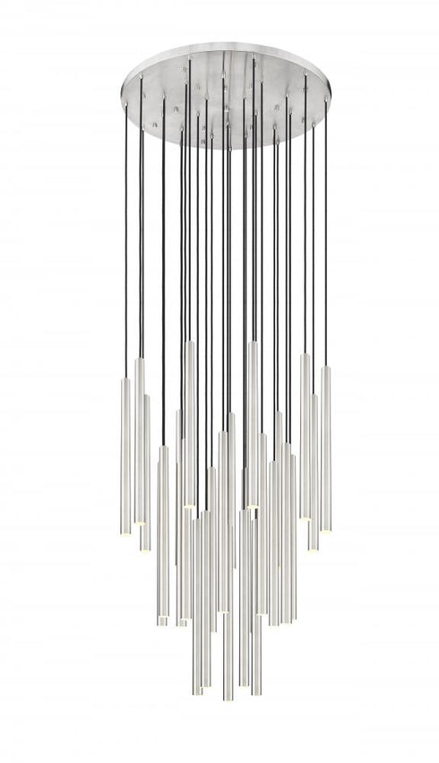 Z-Lite Forest 27 Light Chandelier in Brushed Nickel Finish Model: 919MP24-27R-BN-LED