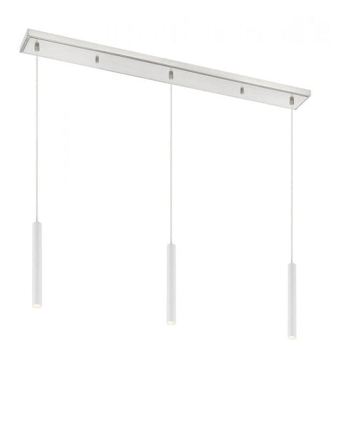 Z-Lite Forest 3 Light Linear Chandelier in Brushed Nickel Finish Model: 917MP12-BN-LED-3LBN