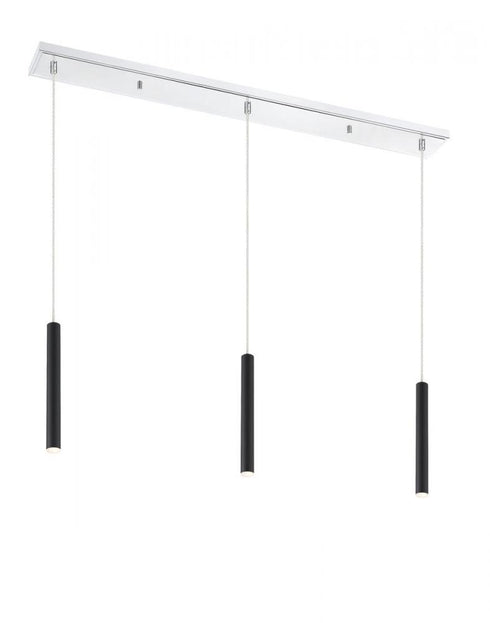 Z-Lite Forest 3 Light Linear Chandelier in Brushed Nickel Finish Model: 917MP12-BN-LED-3LBN