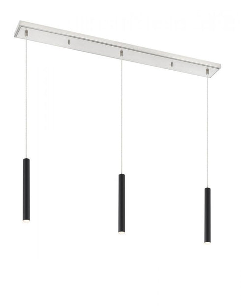 Z-Lite Forest 3 Light Linear Chandelier in Brushed Nickel Finish Model: 917MP12-BN-LED-3LBN