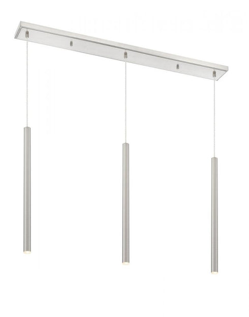 Z-Lite Forest 3 Light Linear Chandelier in Brushed Nickel Finish Model: 917MP24-BN-LED-3LBN