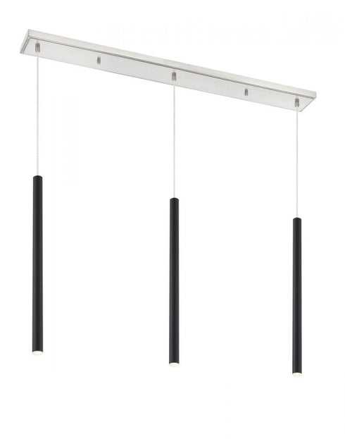 Z-Lite Forest 3 Light Linear Chandelier in Brushed Nickel Finish Model: 917MP24-BN-LED-3LBN