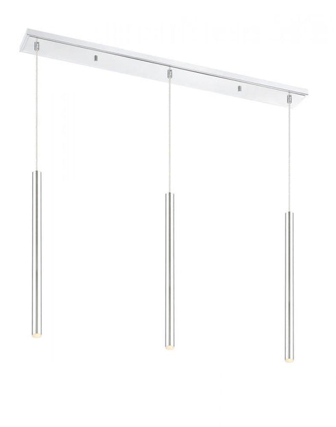 Z-Lite Forest 3 Light Linear Chandelier in Brushed Nickel Finish Model: 917MP24-BN-LED-3LBN