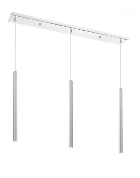 Z-Lite Forest 3 Light Linear Chandelier in Brushed Nickel Finish Model: 917MP24-BN-LED-3LBN