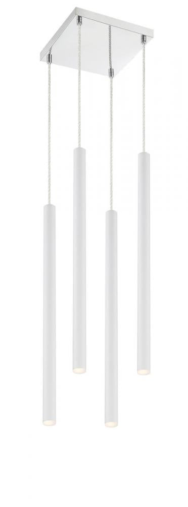 Z-Lite Forest 4 Light Chandelier in Chrome Finish Model: 917MP24-BN-LED-4SCH