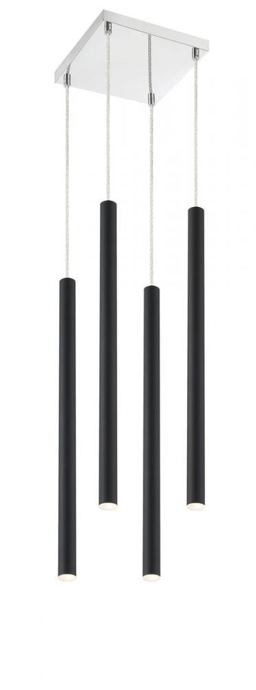 Z-Lite Forest 4 Light Chandelier in Chrome Finish Model: 917MP24-BN-LED-4SCH